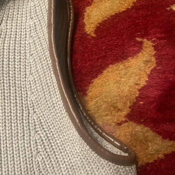 Talbots Gray Knit Vest with Faux Fur Trim - Picture 5 of 5